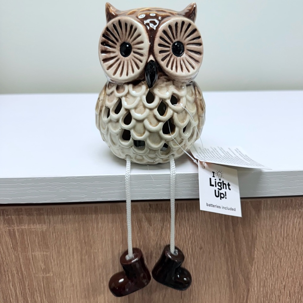 New! Ceramic Owl Light Up Shelf Sitter Decor from Hobby Lobby, sold out